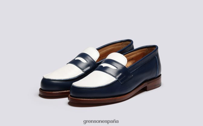 Grenson mujer epsom azul marino/blanco PB0FB238 mocasines