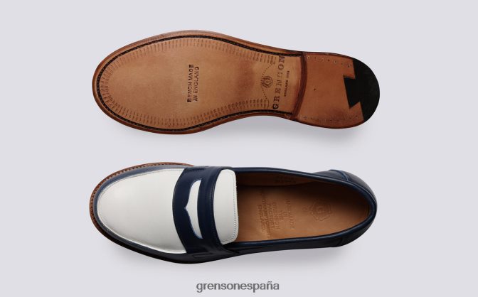 Grenson mujer epsom azul marino/blanco PB0FB238 mocasines