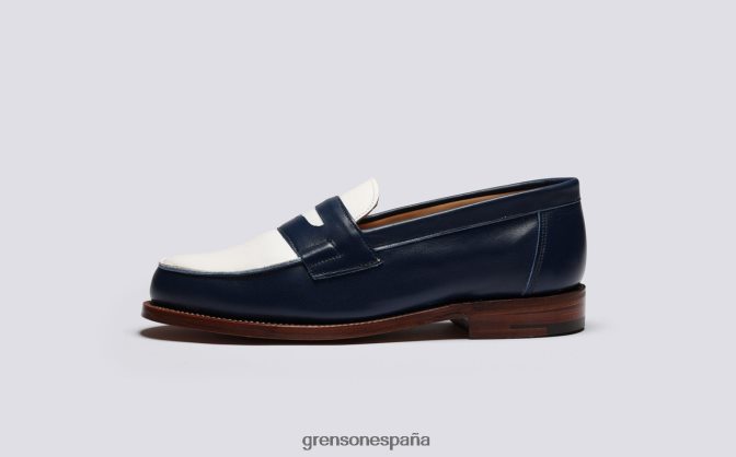 Grenson mujer epsom azul marino/blanco PB0FB238 mocasines