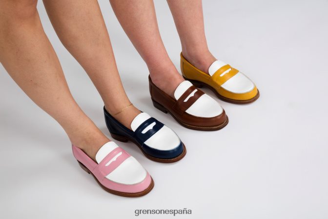 Grenson mujer epsom azul marino/blanco PB0FB238 mocasines