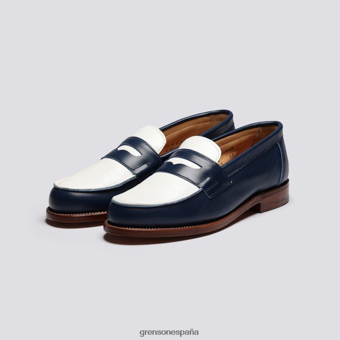 Grenson mujer epsom azul marino/blanco PB0FB238 mocasines