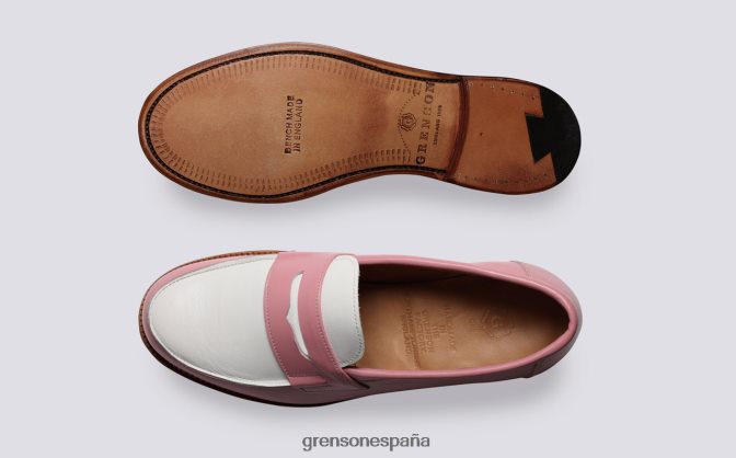 Grenson mujer epsom rosa/blanco PB0FB235 mocasines