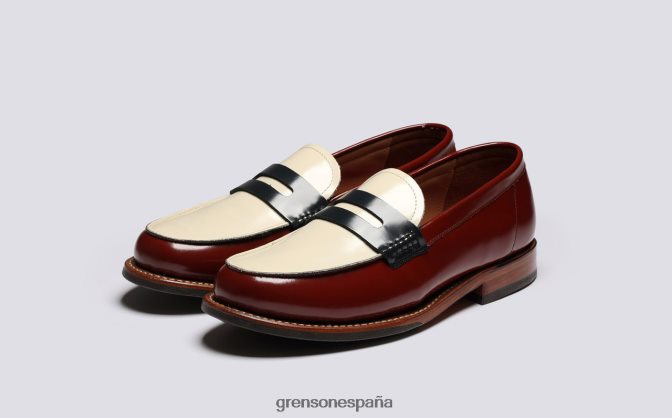Grenson mujer lynn borgoña PB0FB231 mocasines