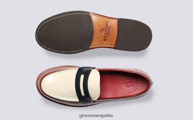 Grenson mujer lynn borgoña PB0FB231 mocasines