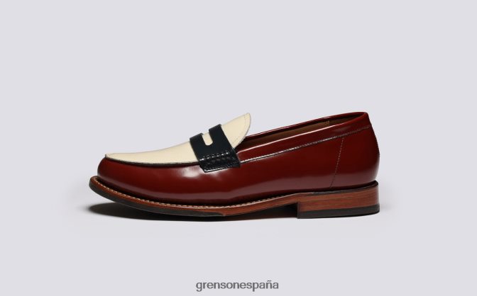 Grenson mujer lynn borgoña PB0FB231 mocasines