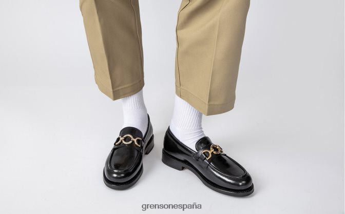 Grenson mujer nina negro PB0FB252 mocasines