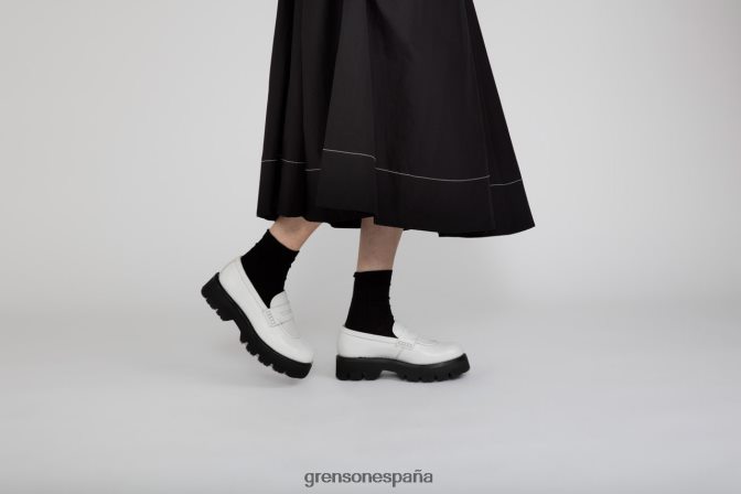 Grenson mujer sombrero blanco PB0FB242 mocasines