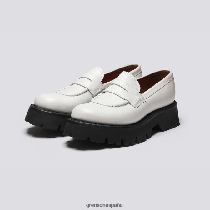 Grenson mujer sombrero blanco PB0FB242 mocasines