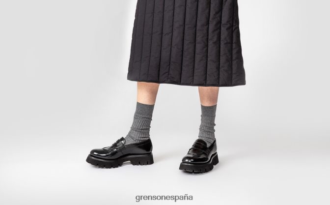 Grenson mujer sombrero negro PB0FB243 mocasines