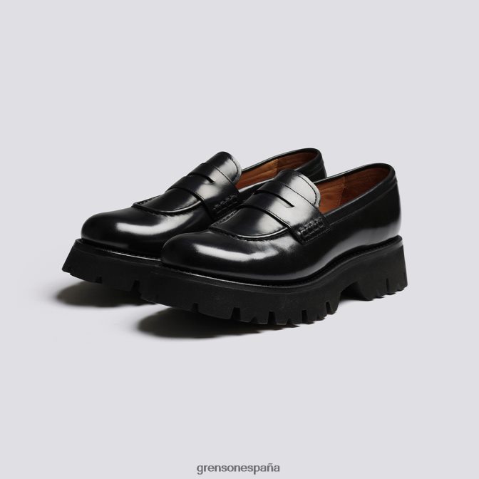 Grenson mujer sombrero negro PB0FB243 mocasines