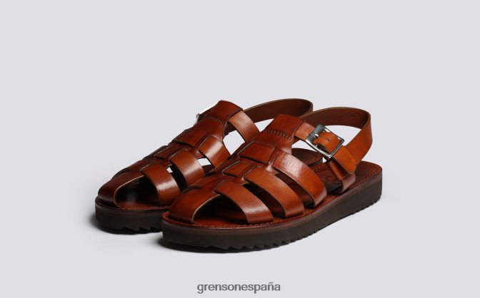 Grenson mujer Reina bronceado pintado a mano PB0FB384 sandalias