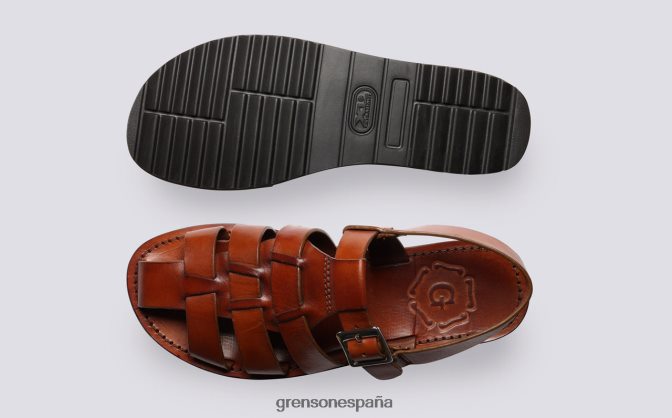 Grenson mujer Reina bronceado pintado a mano PB0FB384 sandalias