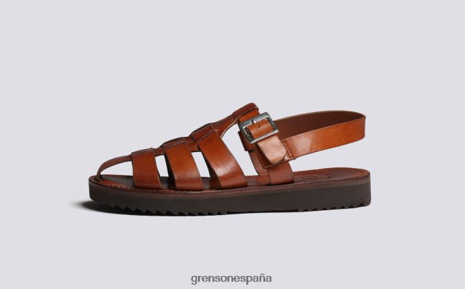 Grenson mujer Reina bronceado pintado a mano PB0FB384 sandalias