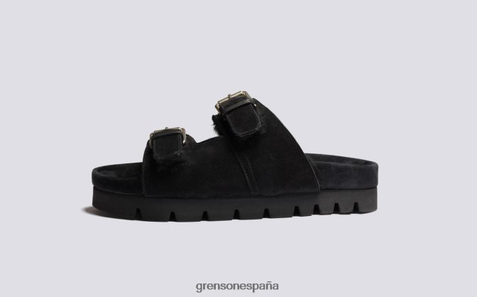 Grenson mujer flora negro PB0FB375 sandalias