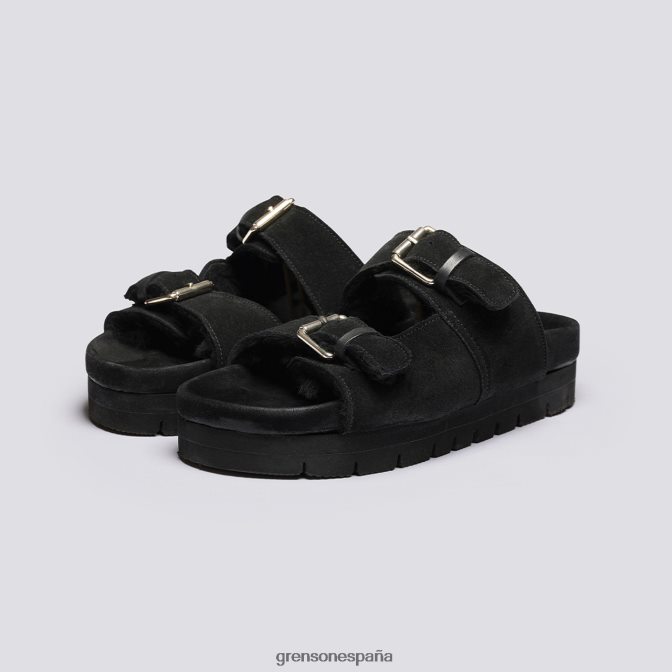 Grenson mujer flora negro PB0FB375 sandalias