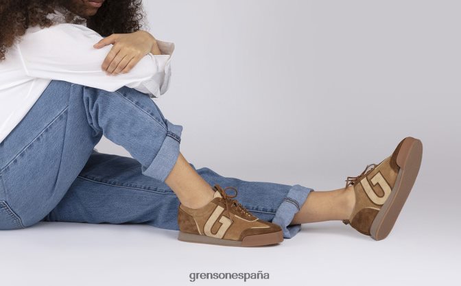 Grenson mujer zapatilla 51 + cafe/crema PB0FB362 zapatillas