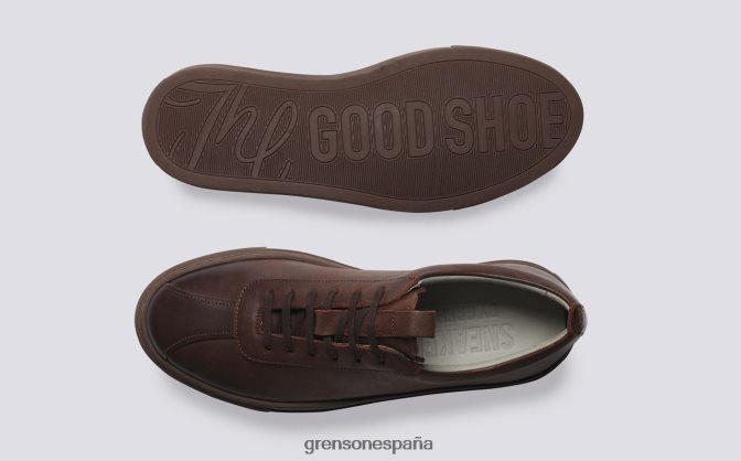 Grenson mujer zapatilla de deporte 1 cafe bruñido PB0FB338 zapatillas