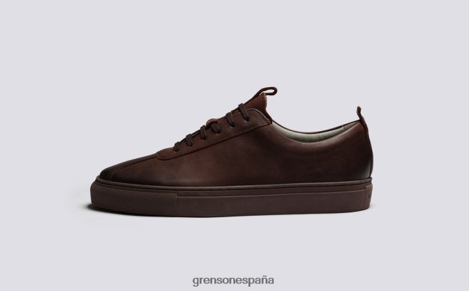 Grenson mujer zapatilla de deporte 1 cafe bruñido PB0FB338 zapatillas