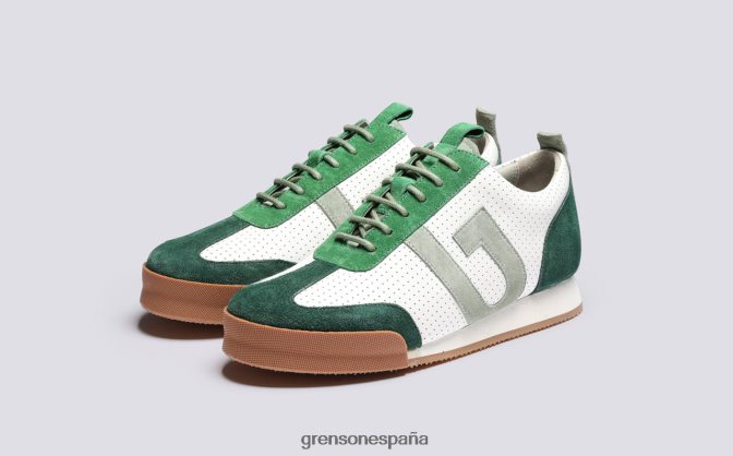 Grenson mujer zapatilla de deporte 51 blanco verde PB0FB361 zapatillas