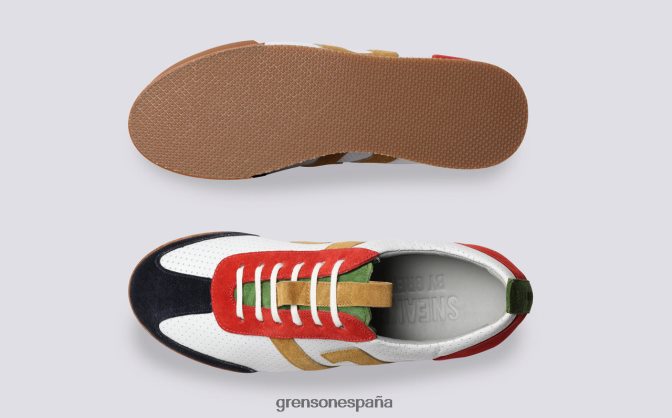 Grenson mujer zapatilla de deporte 51 rojo/verde/blanco PB0FB347 zapatillas