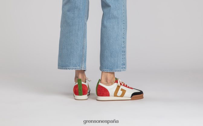 Grenson mujer zapatilla de deporte 51 rojo/verde/blanco PB0FB347 zapatillas