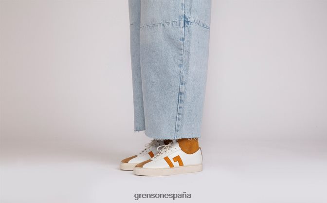 Grenson mujer zapatilla de deporte 67 blanco amarillo PB0FB351 zapatillas