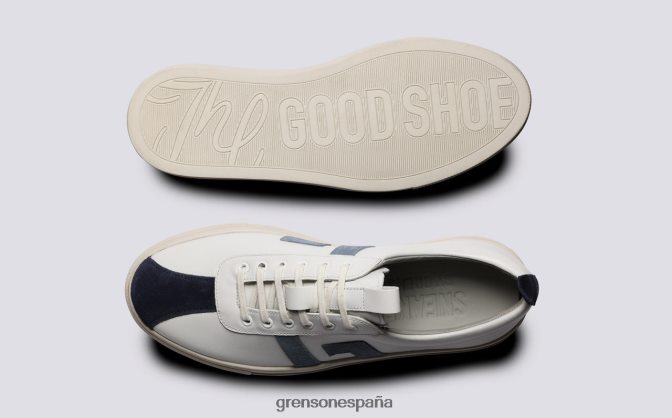 Grenson mujer zapatilla de deporte 67 blanco azul PB0FB352 zapatillas