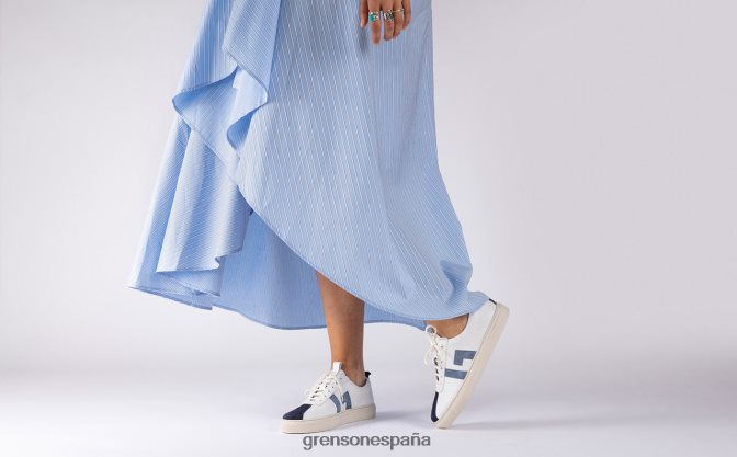 Grenson mujer zapatilla de deporte 67 blanco azul PB0FB352 zapatillas