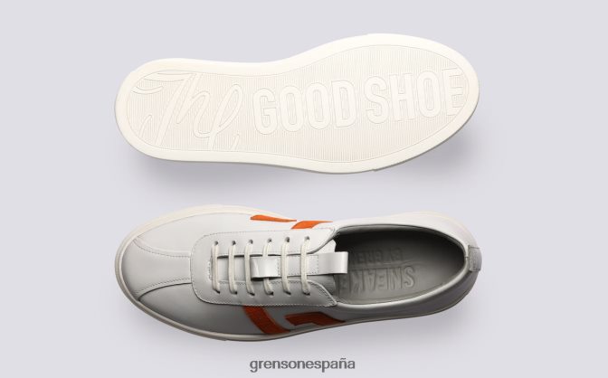 Grenson mujer zapatilla de deporte 67 blanco/naranja PB0FB353 zapatillas
