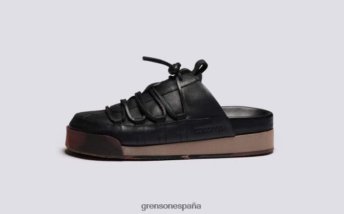 Grenson mujer zapatilla de deporte 75 negro bruñido PB0FB358 zapatillas