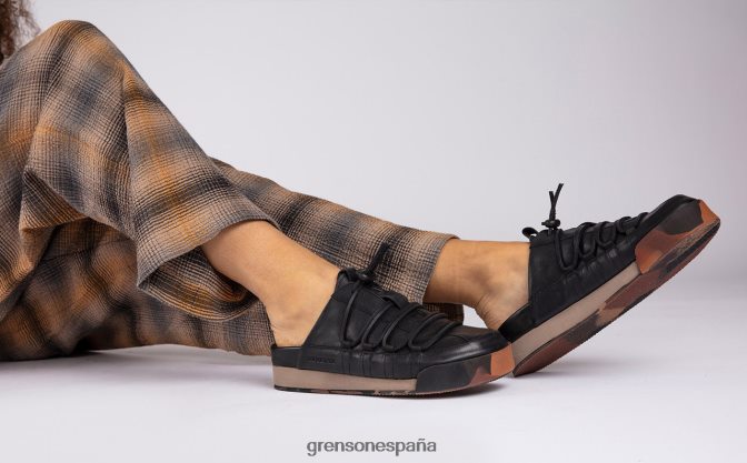 Grenson mujer zapatilla de deporte 75 negro bruñido PB0FB358 zapatillas